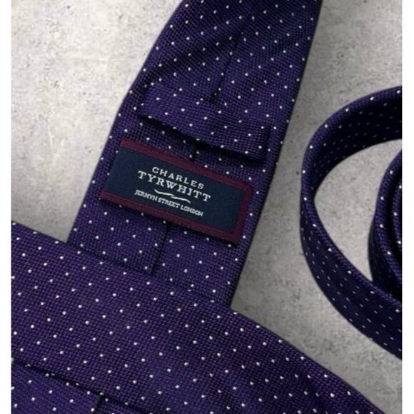 CHARLES TYRWHITT Silk Tie Purple Geometric W:2.6" EUC - Picture 2 of 6
